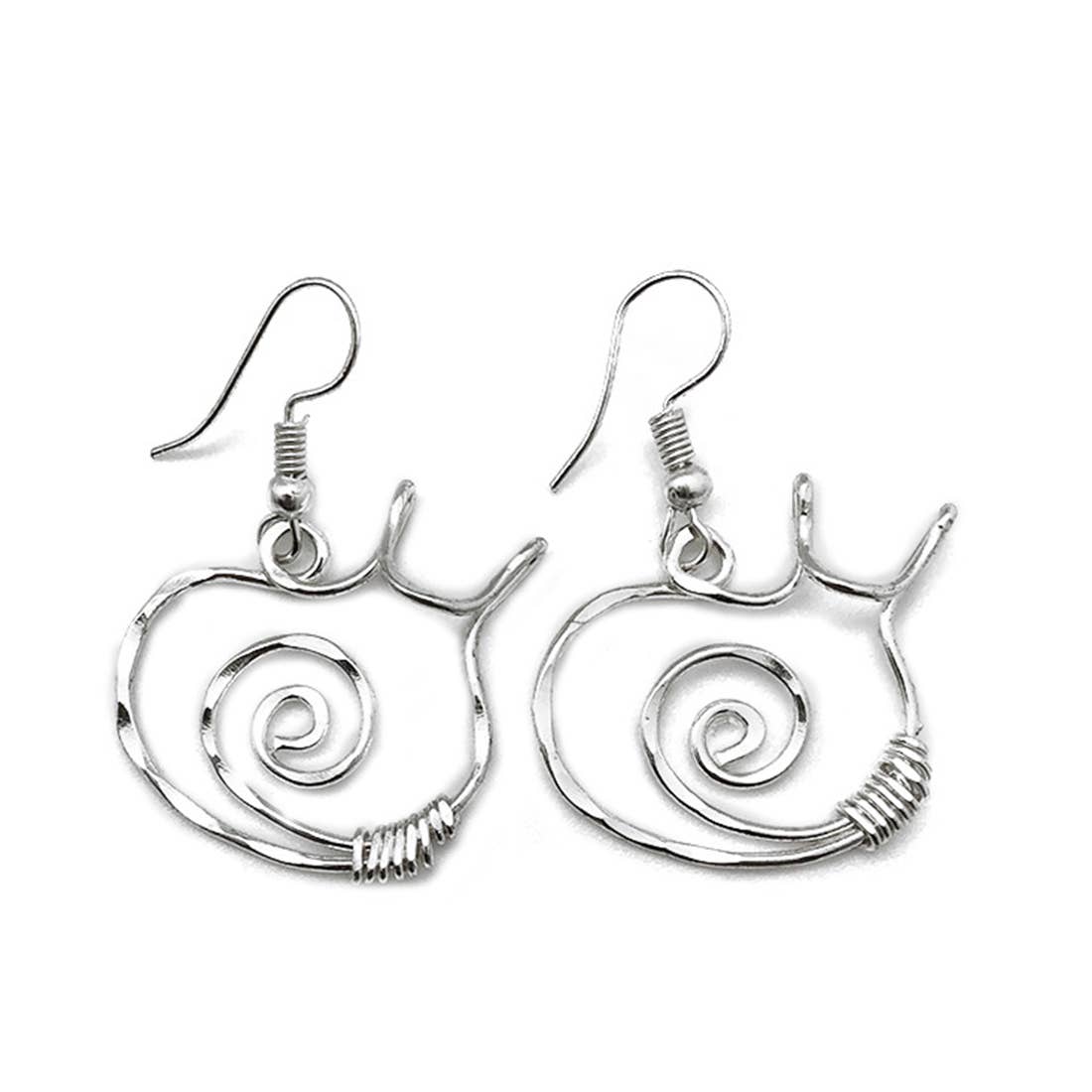 Silver Plated Earrings - Smaller Size Snail
