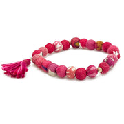 Aasha Blush Stackable Tassel Kantha Handcrafted Bracelet