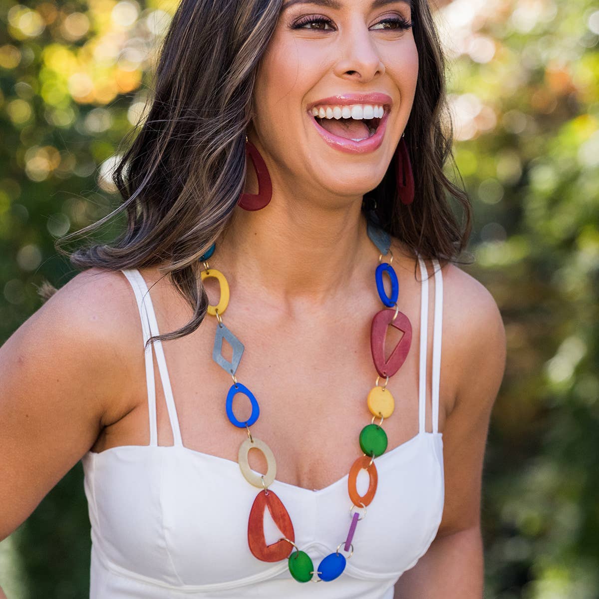 Omala Rainbow Collection Necklace - Mixed Shapes Links