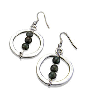 Banjara Earrings - Antique Silver with Azurite Jasper