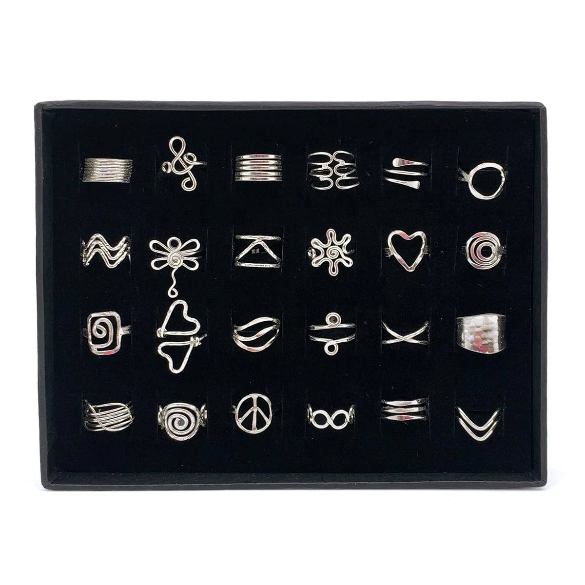 Silver Adjustable Rings Prepack - 24 Rings (No Display) – Anju - Wholesale