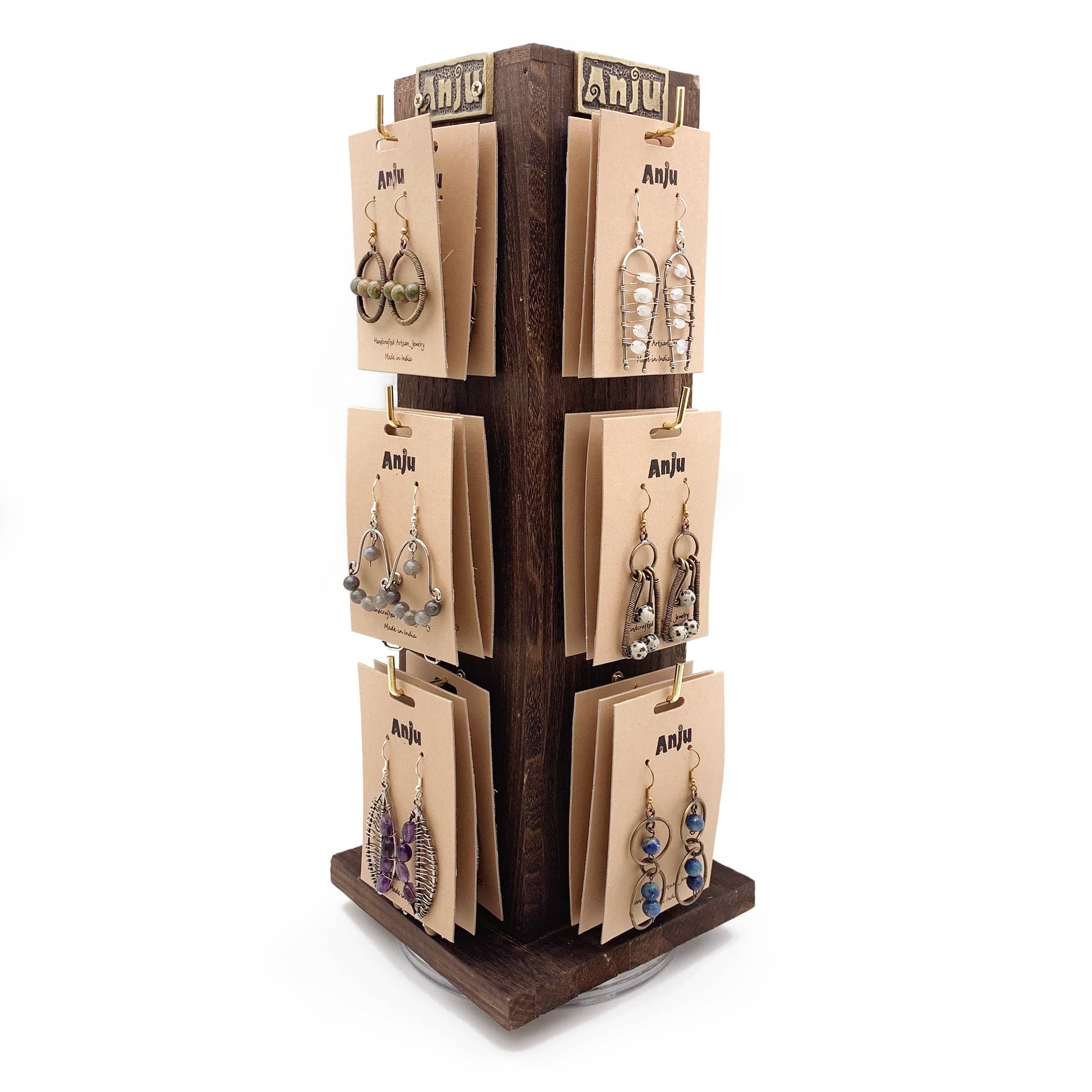 Wire-Wrapped Stone Earrings Prepack (No Display) - 36 Pairs