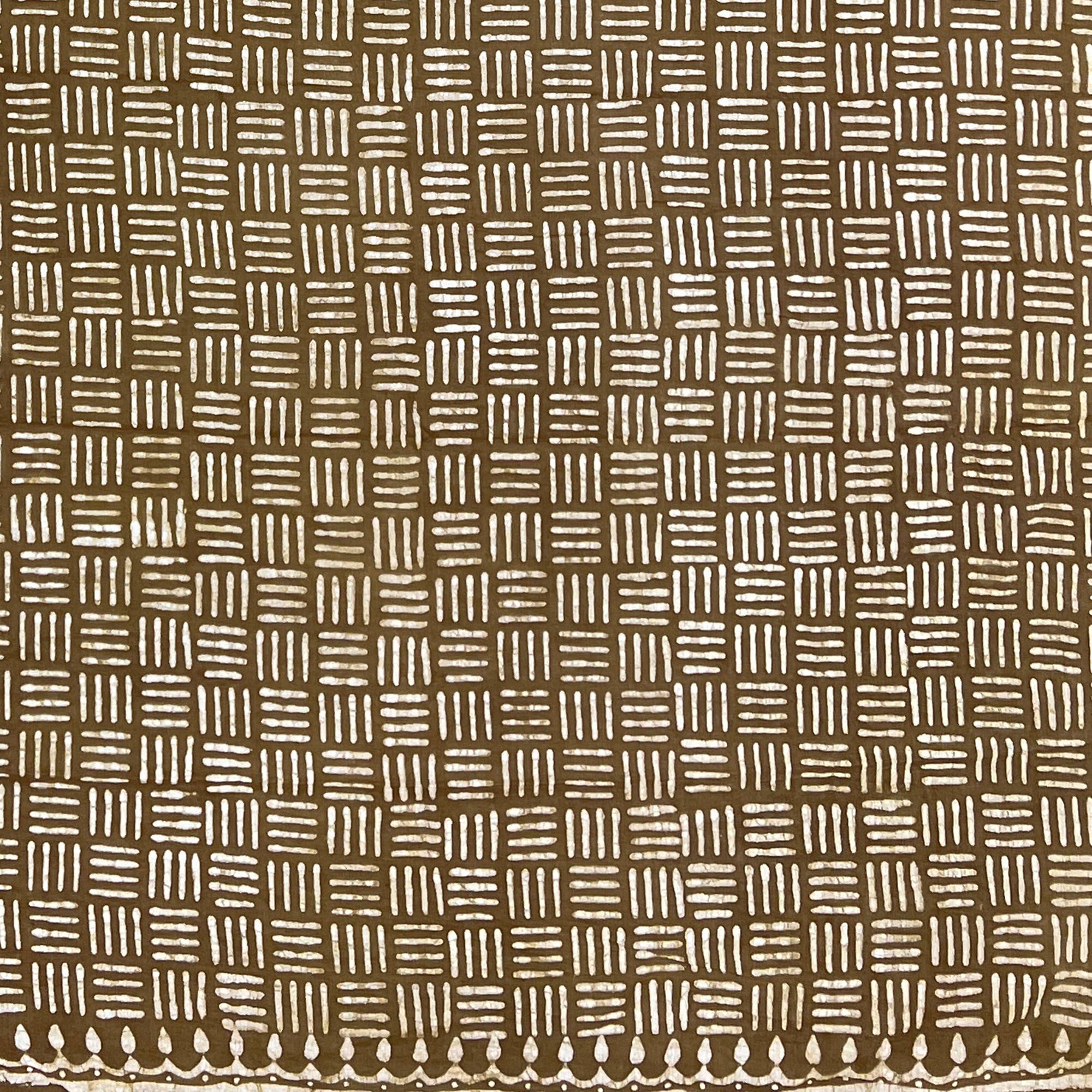 Handcrafted Cotton Sarong - Brown Basketweave