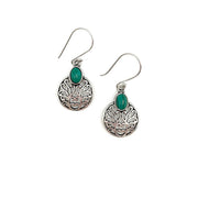 Tanvi Silver-Plated and Malachite Earrings - Curly Circle