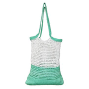 Ella Woven Cotton Market Tote Bags- Turquoise