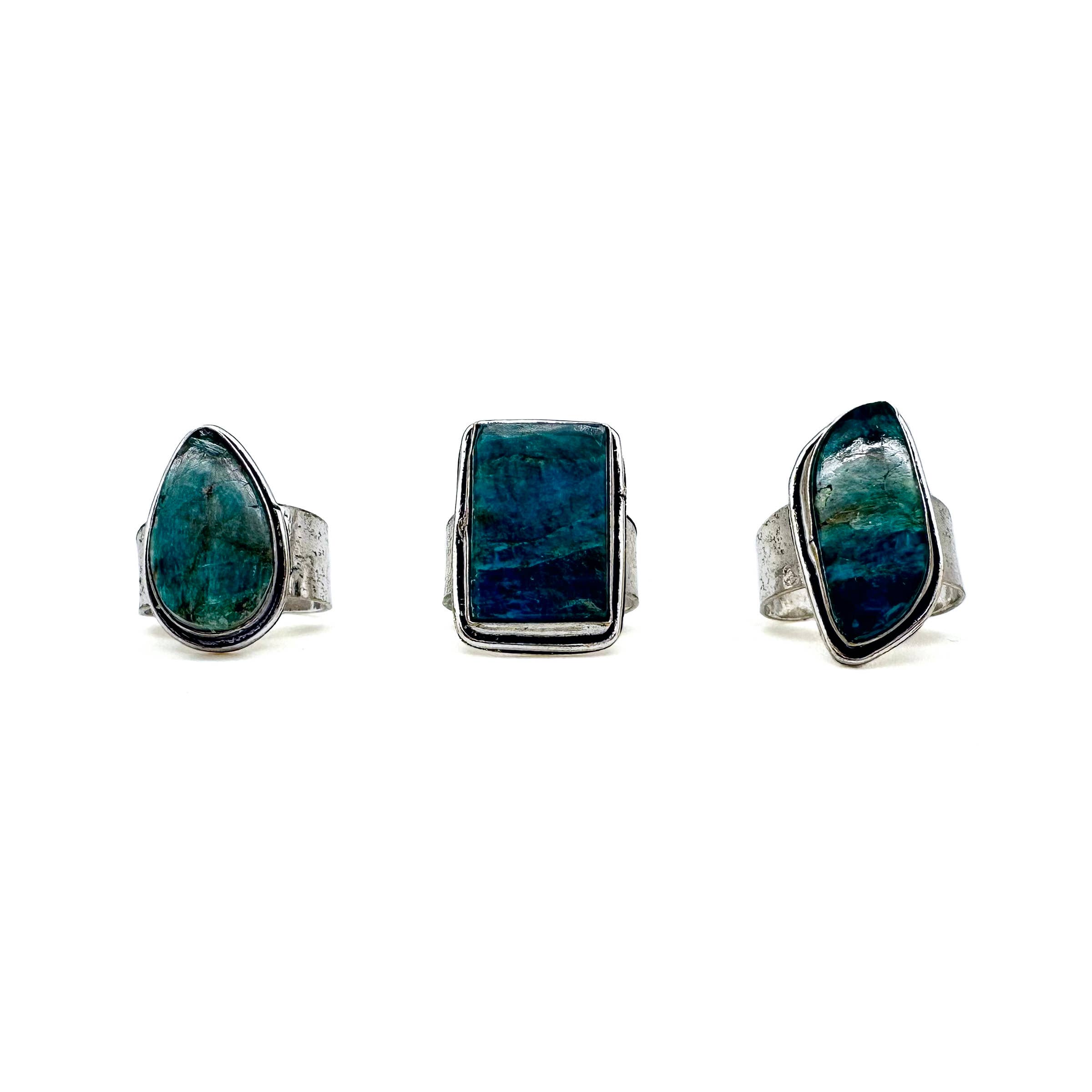 Handcrafted Kashi Semiprecious Stone Ring - Apatite