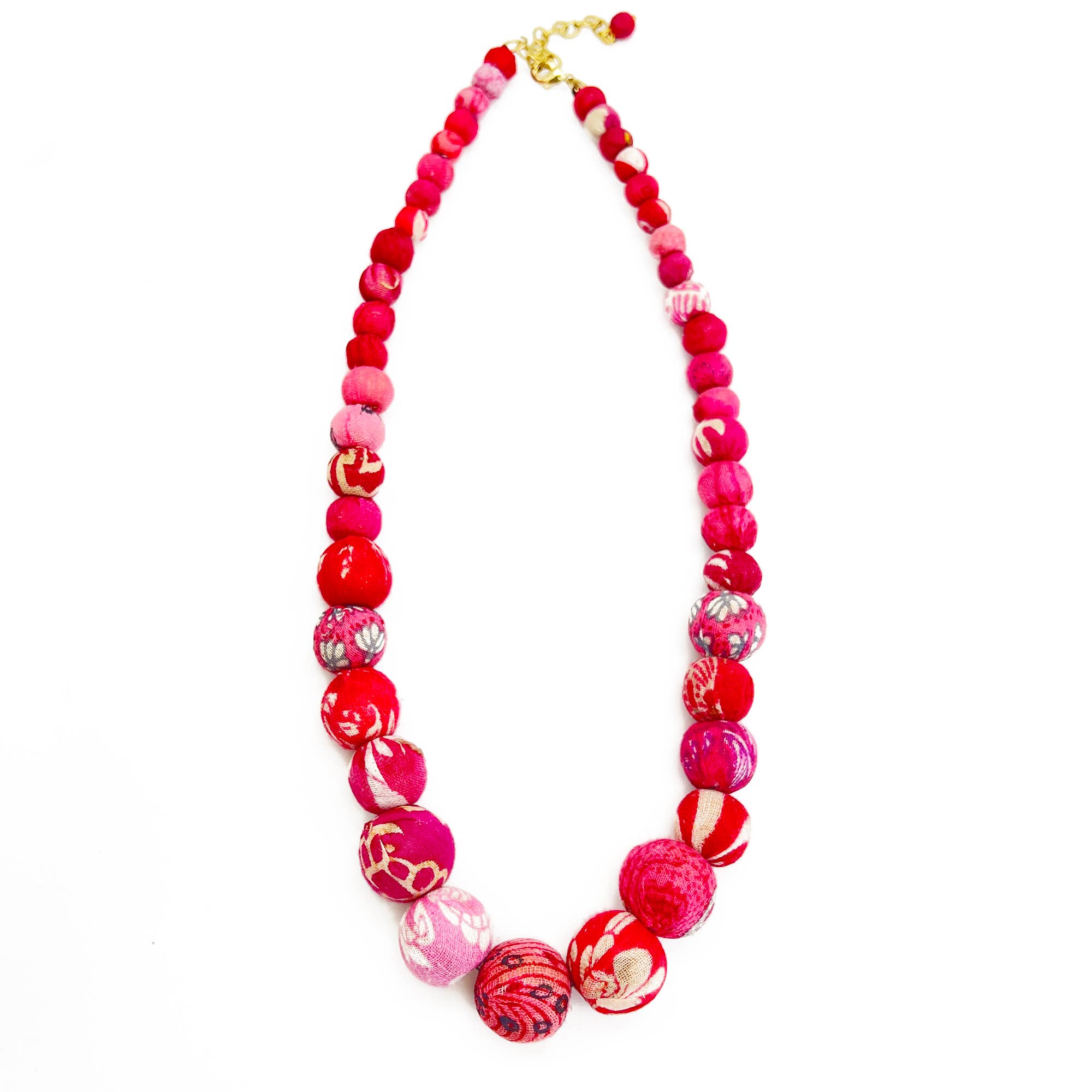 Aasha Cascade Blush Kantha Beaded & Handcrafted Necklace