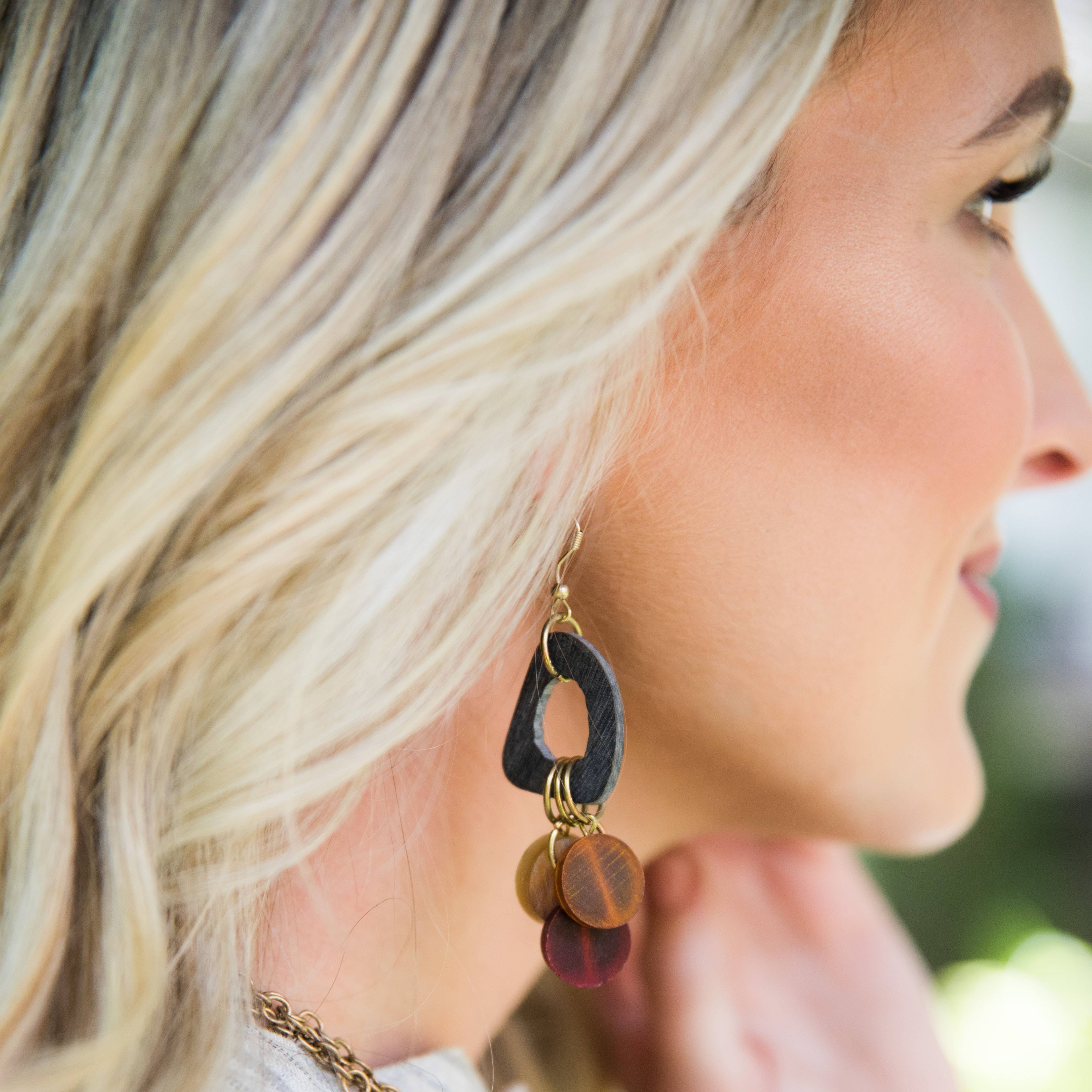 Omala Autumn Neutrals Collection Earrings - Abstract/Circles