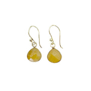 GoldPlated Earrings with SemiPreciousStone Yellow Aventurine