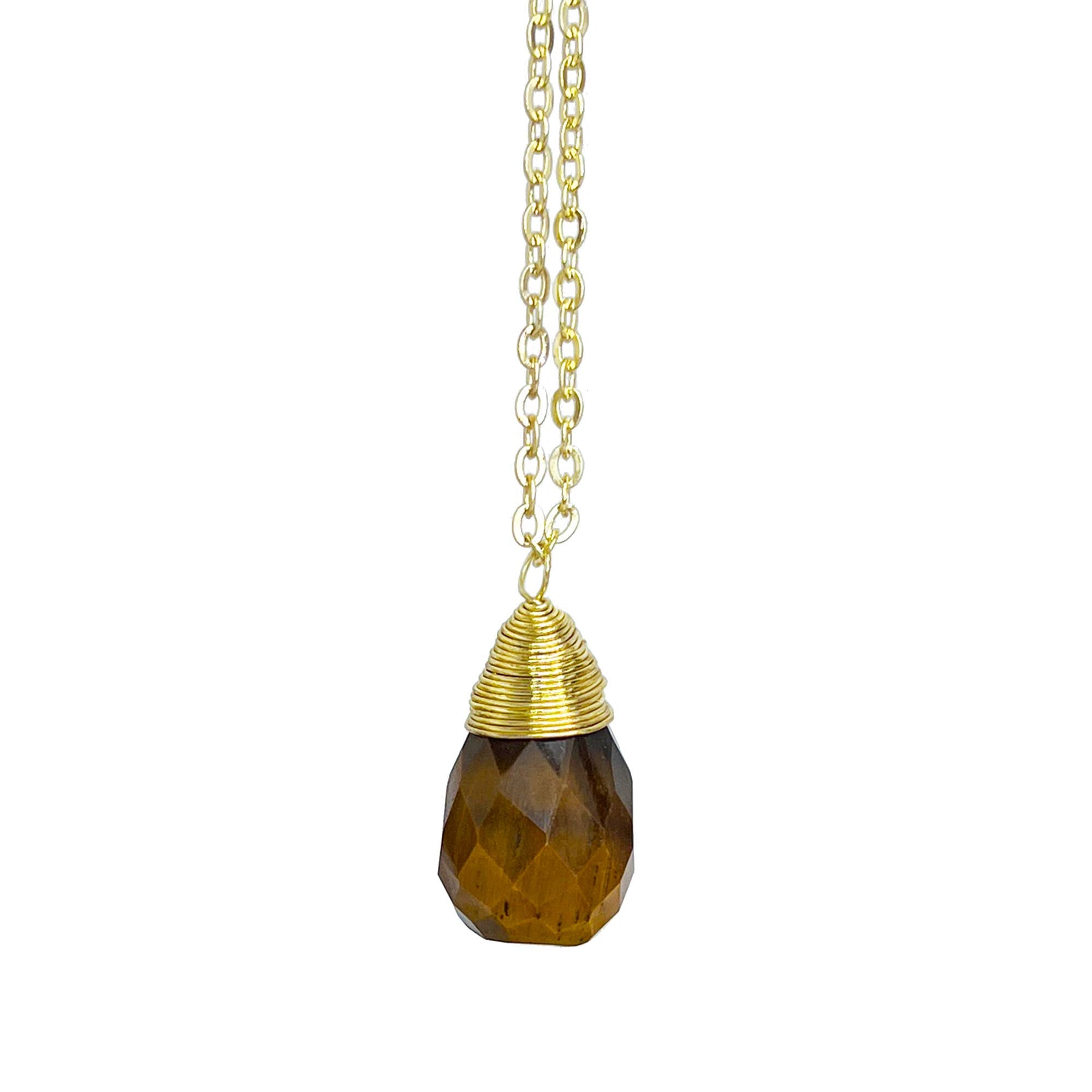 16 Tear Drop Faceted Stone Necklace Pre-Pack with Display