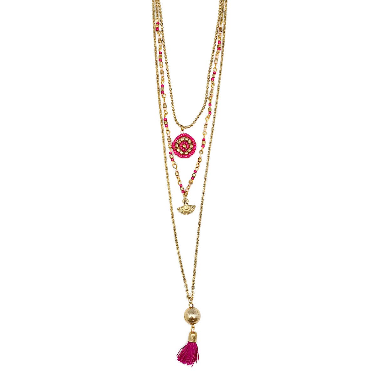 Sachi Cerise Collection Necklace - 3 Layer with Small Charms
