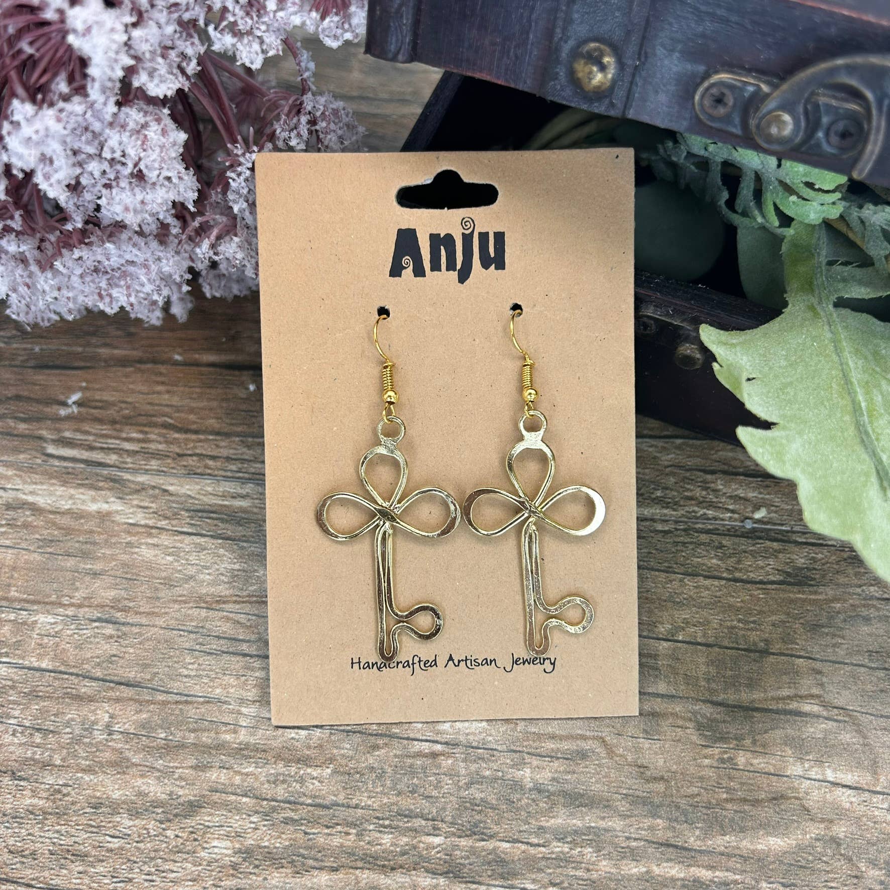 Gold Plated Earrings - Key
