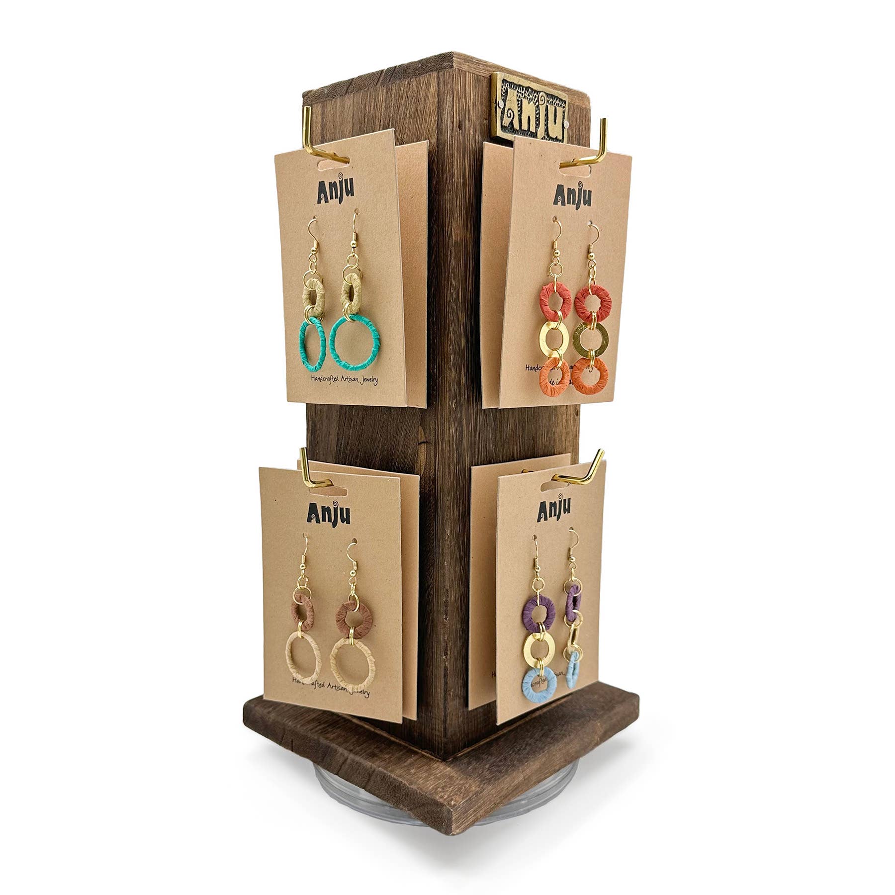Sachi Raffia Rings Prepack - 24 Earrings and Spinner Display