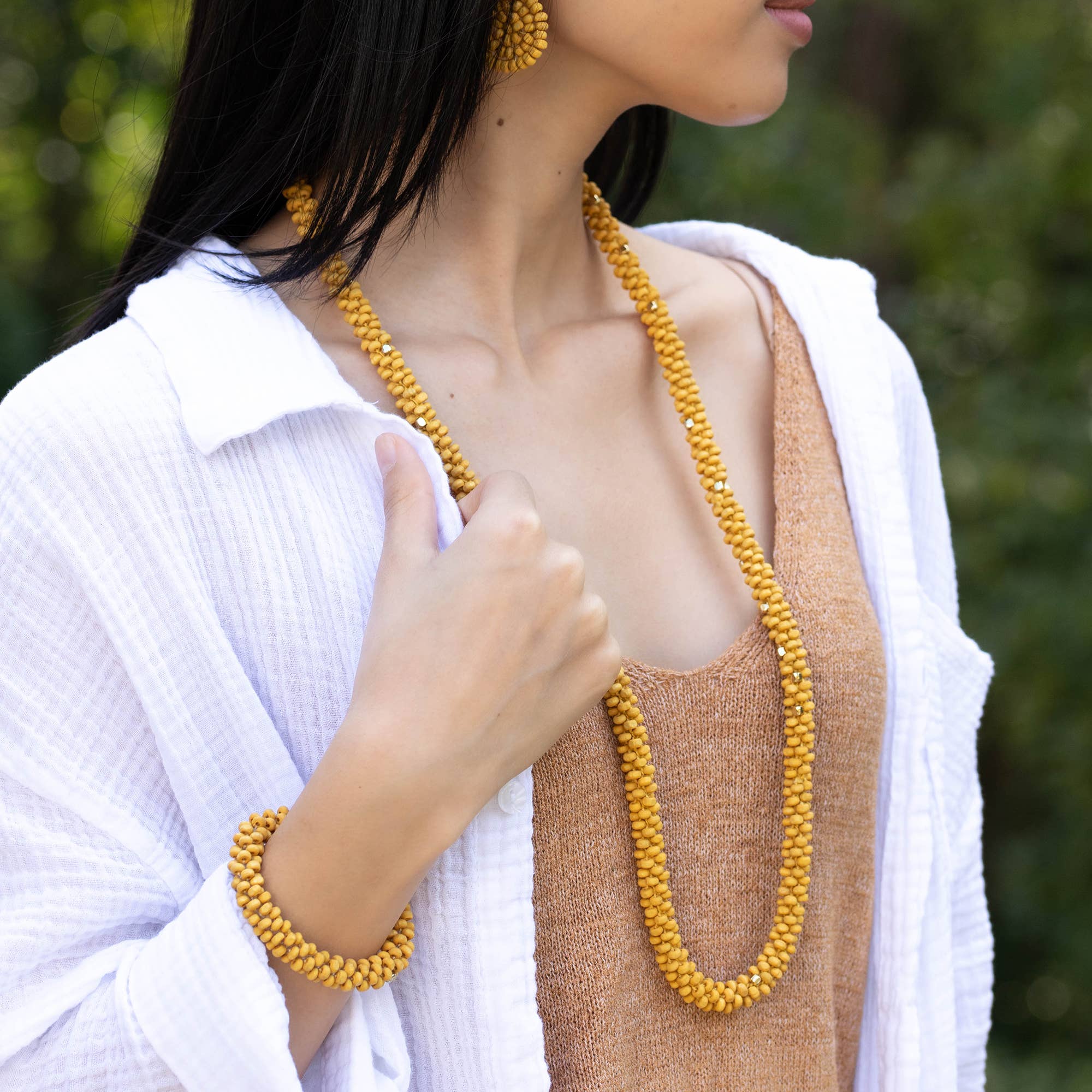 Sachi Chromatic Hues Rope Necklace  - Yellow
