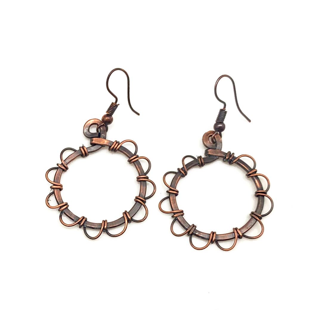 Banjara Flower Wire Wrap Earrings