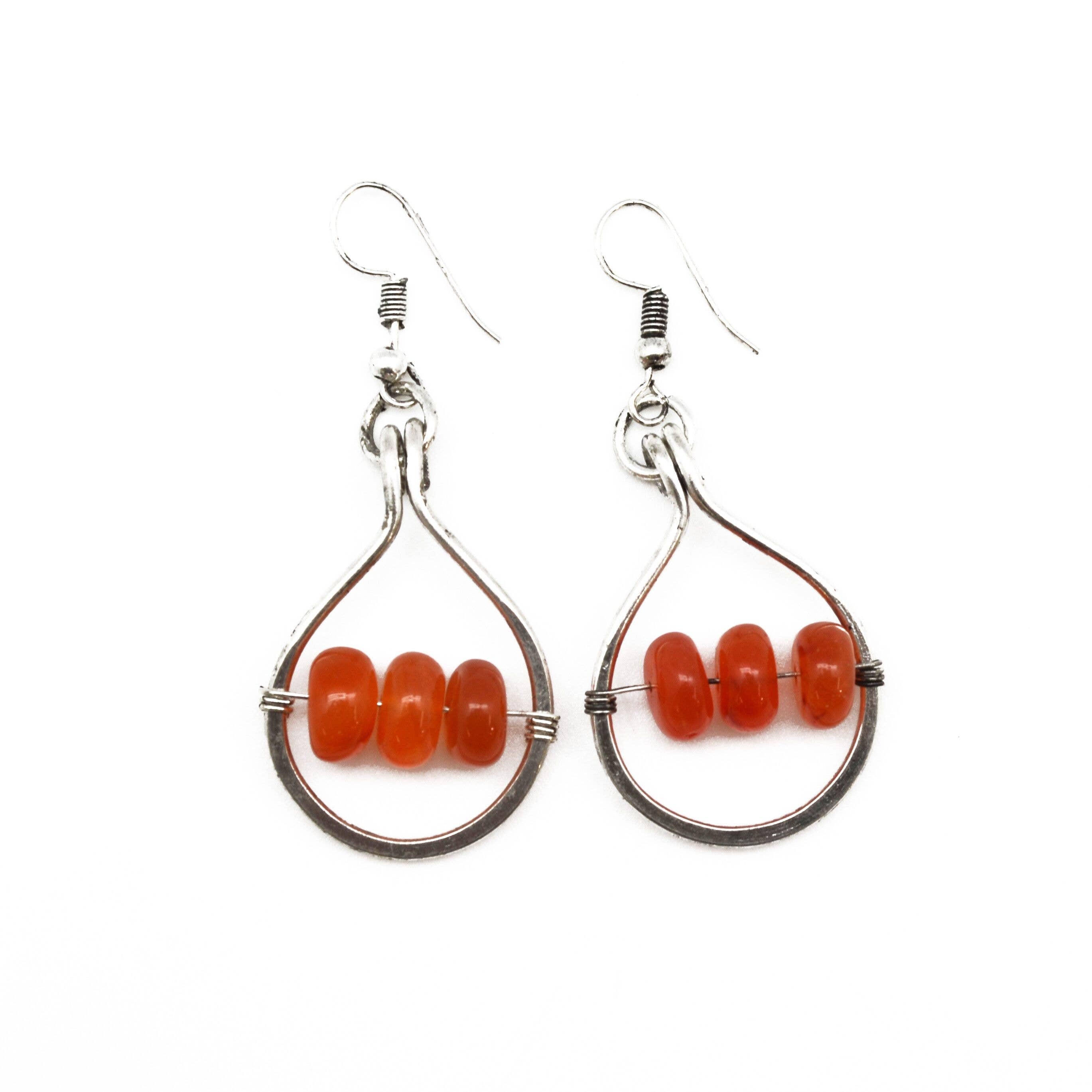 Banjara Carnelian Teardrop Earrings
