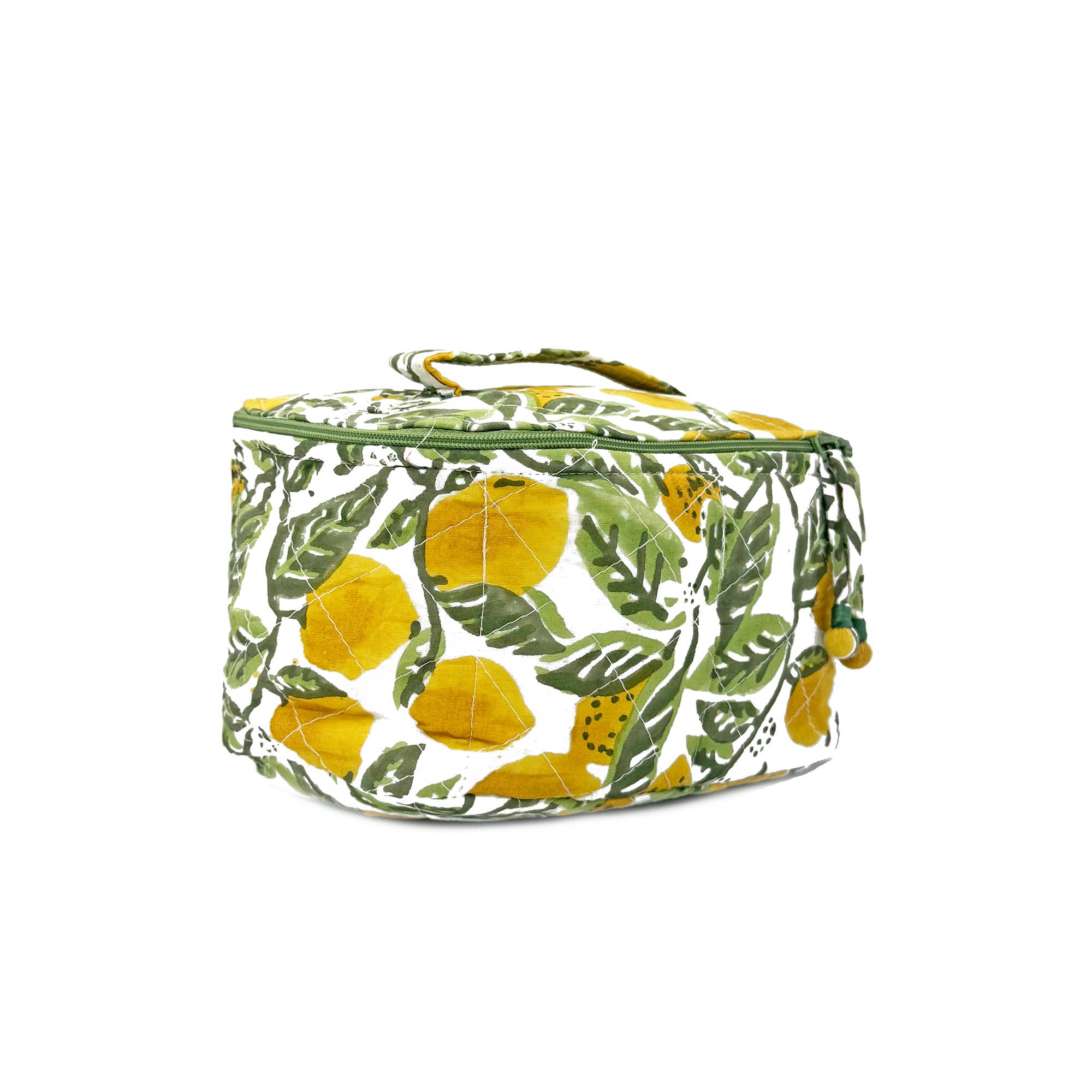 Lemon Grove Block Printed Small Cosmetic bag