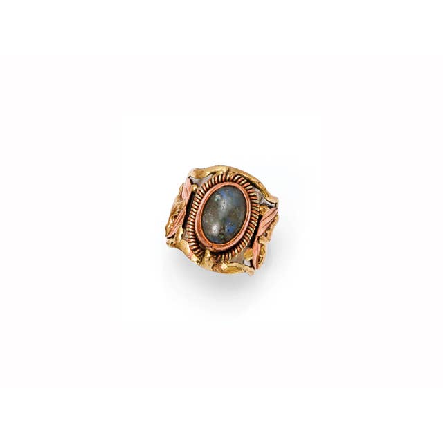 Mixed Metal and Labradorite Stone Ring