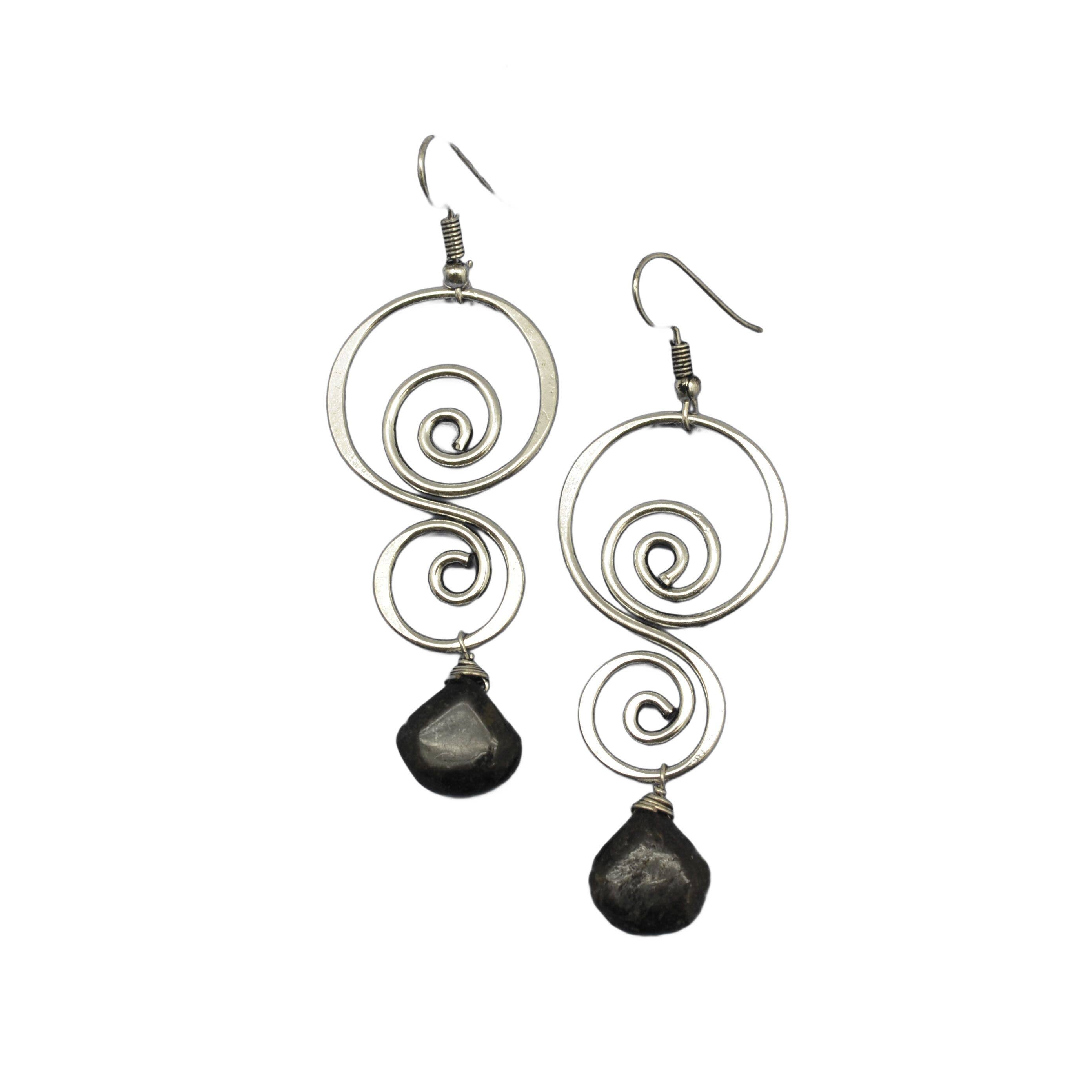 Banjara Kambaba Jasper Double Spiral Earrings