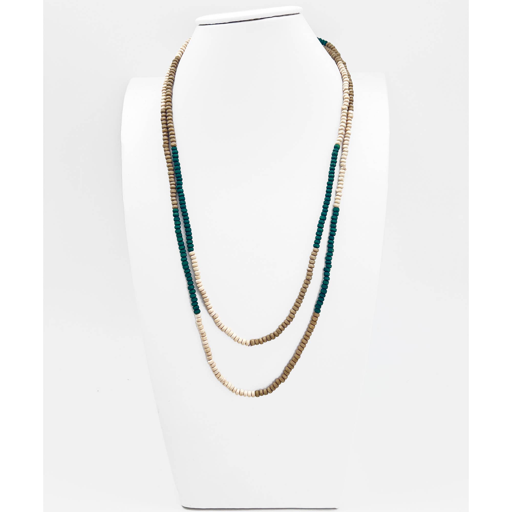 Prismatic Hues Necklace - Sage, Green, White