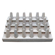 White Wooden Ring Display - Holds 24 Rings