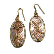 Mixed Metal Earrings - Mirrored Mini Leaves