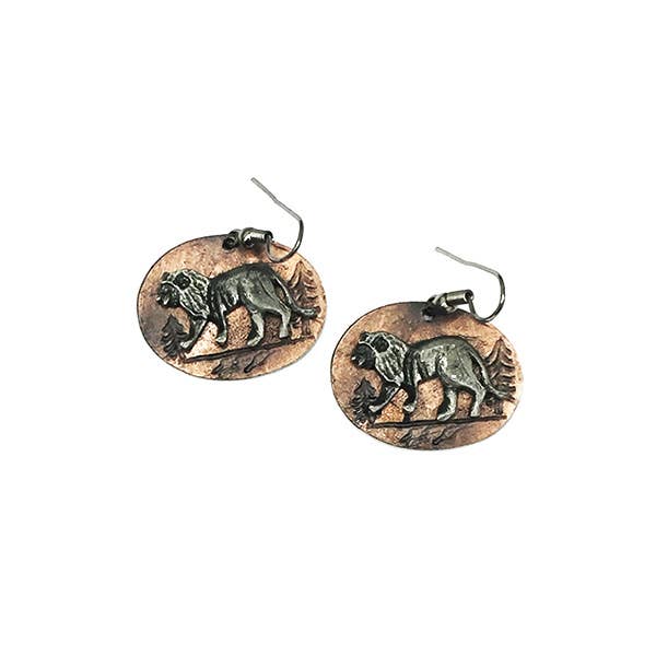 Pewter Earrings - Lion