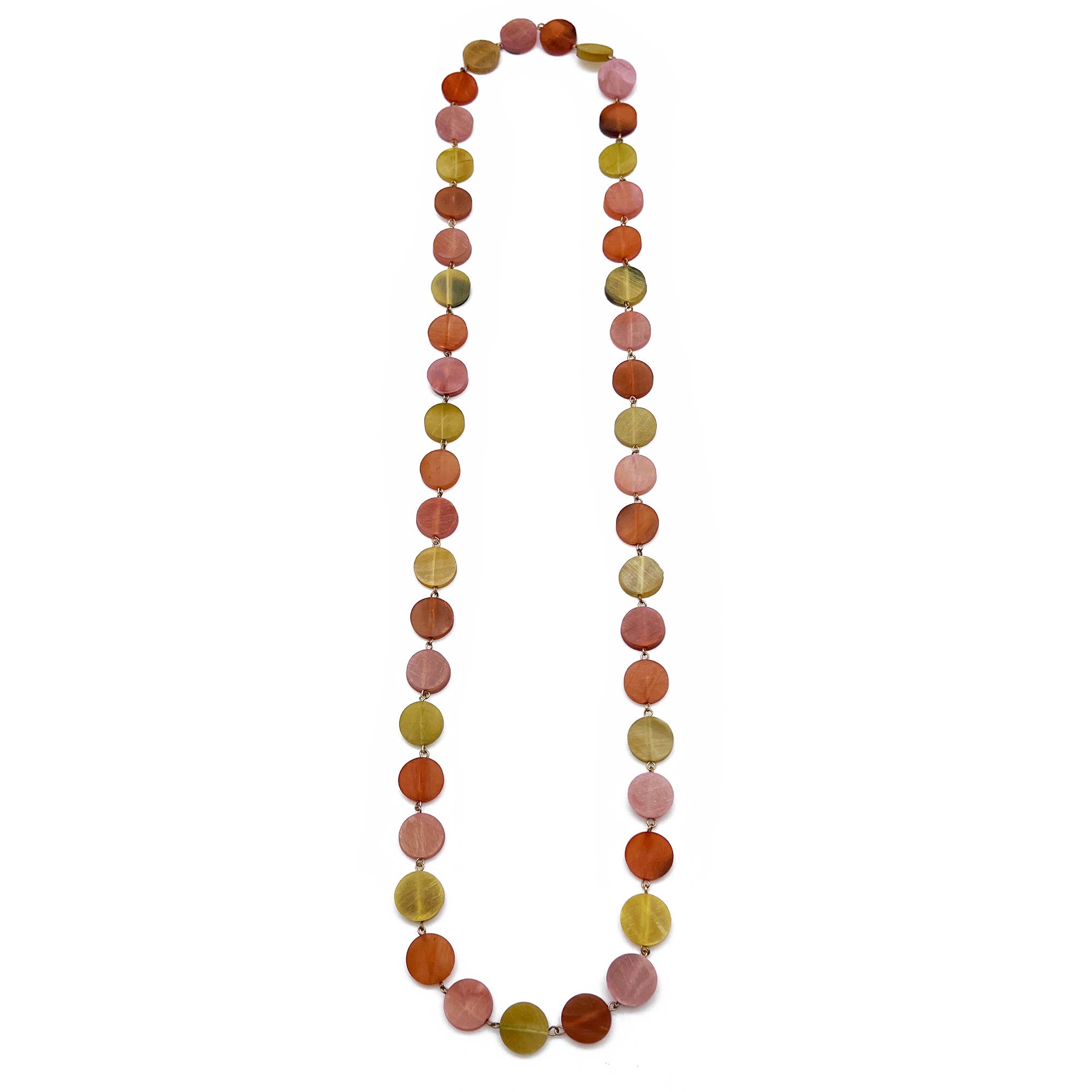 Omala Citrus Sunshine Necklace - Long Small Circles
