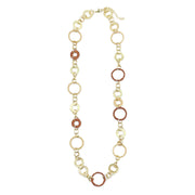 Sachi Raffia Rings Necklace - Tan Large and Small Rings