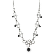 Silver Plated Necklace - Hooks with Black Onyx