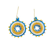 Seed Bead Mandala Hoop Earrings- Multiple Color Styles
