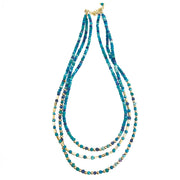 Aasha Glimmer Aqua Kantha layered & Handcrafted Necklace
