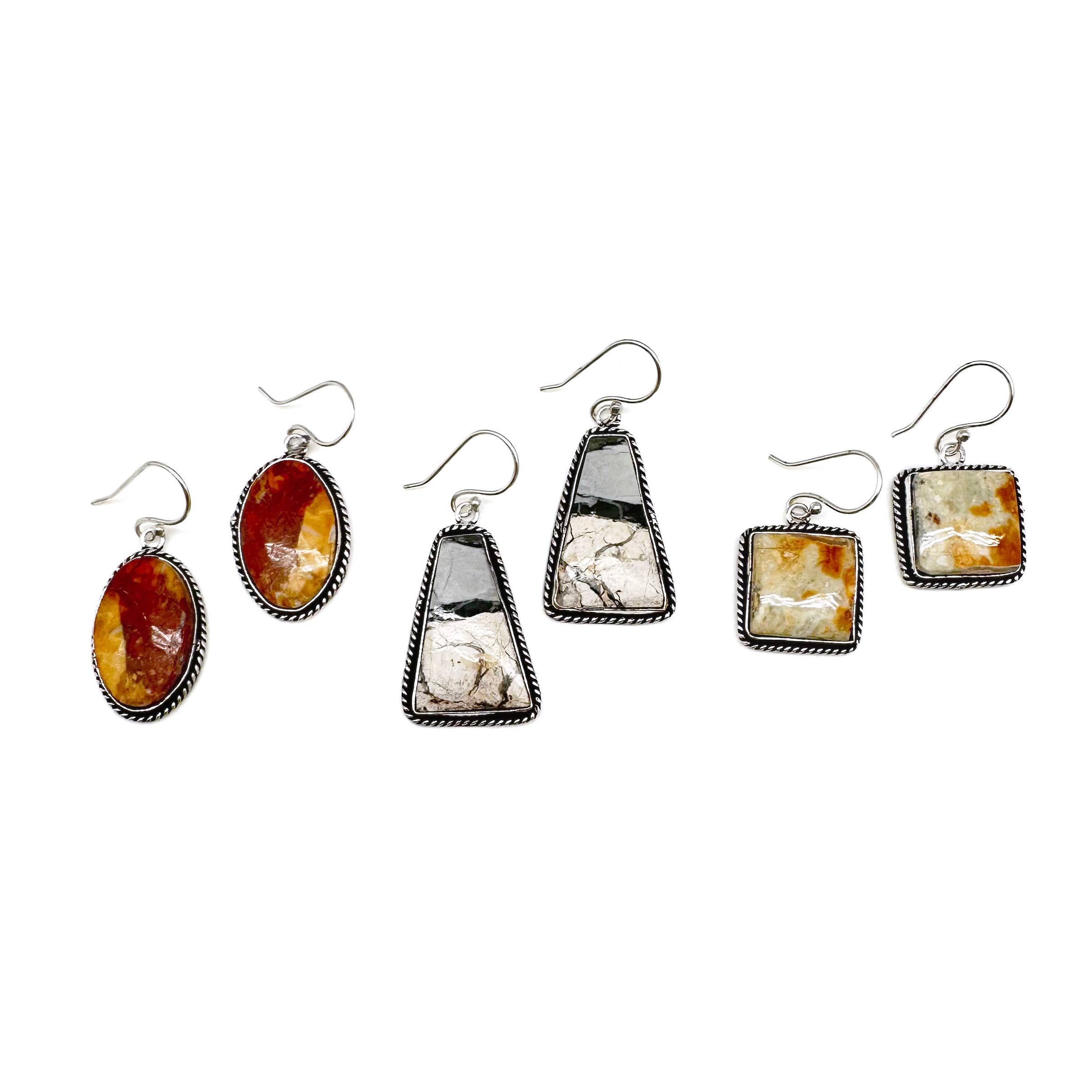 Handcrafted Semiprecious Stone Earrings - Maligano Jasper