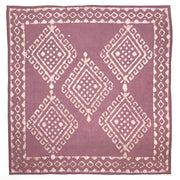 Block Printed Bandana - Mauve Pink Geometric Diamond Print
