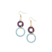 Sachi Raffia Rings Earrings - Purple Large and Small Rings