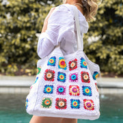 Laya Cotton Crochet Large Tote Bag- White