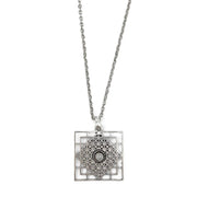 Tanvi Collection Necklace - Silver Square with Moonstone