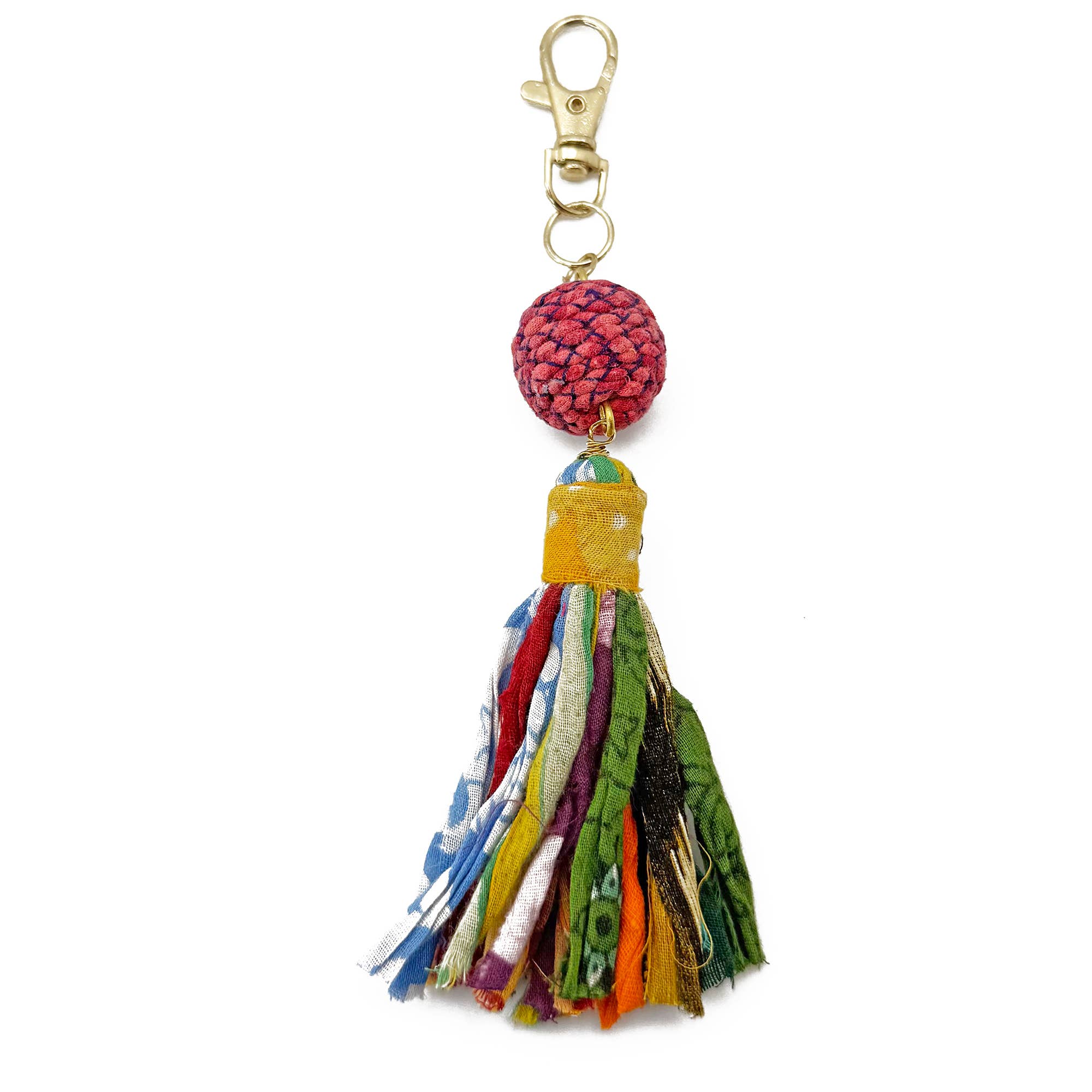 Aasha Bag Charm -  Bead & Tassel