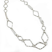 Silver Plated Necklace with Semi-Precious Stones - Quartz