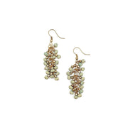 Sachi Chromatic Hues - Sage Green Dangle Cluster Earrings