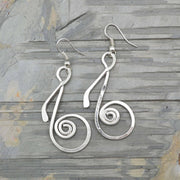 Silver Plated Earrings - Music Note