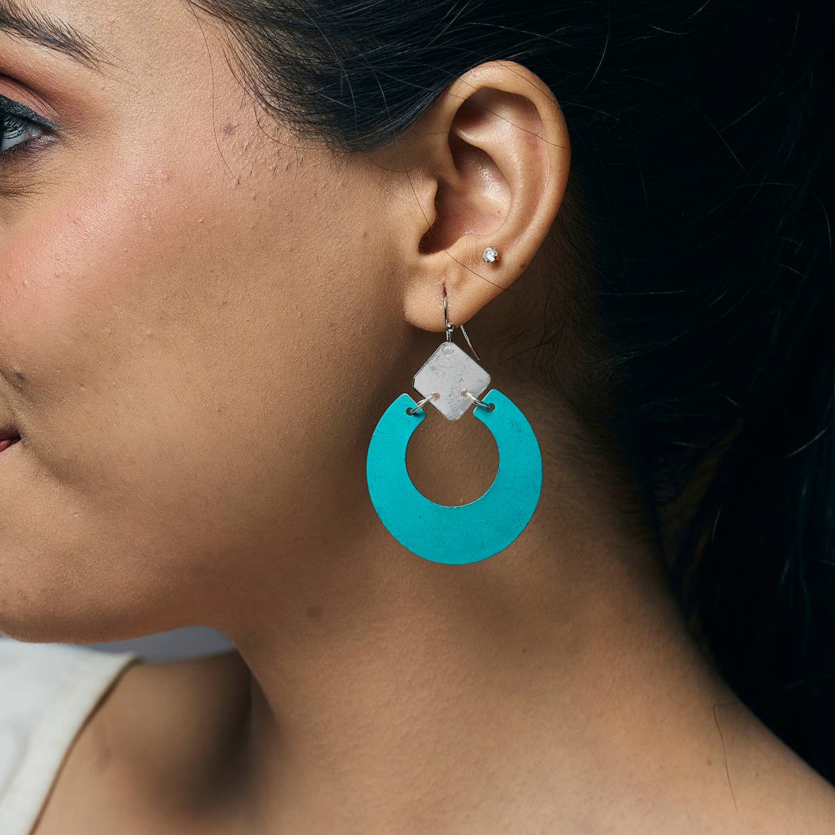 Handcrafted Turquoise Patina Earrings