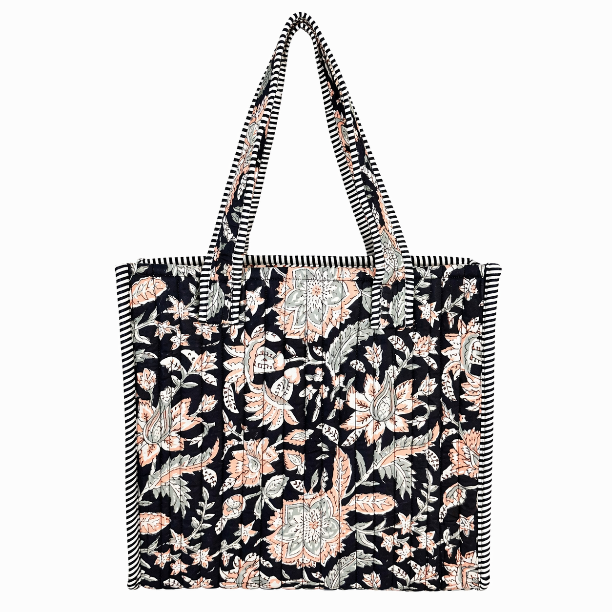 Midnight Desert Block-Printed Quilted Mini Tote
