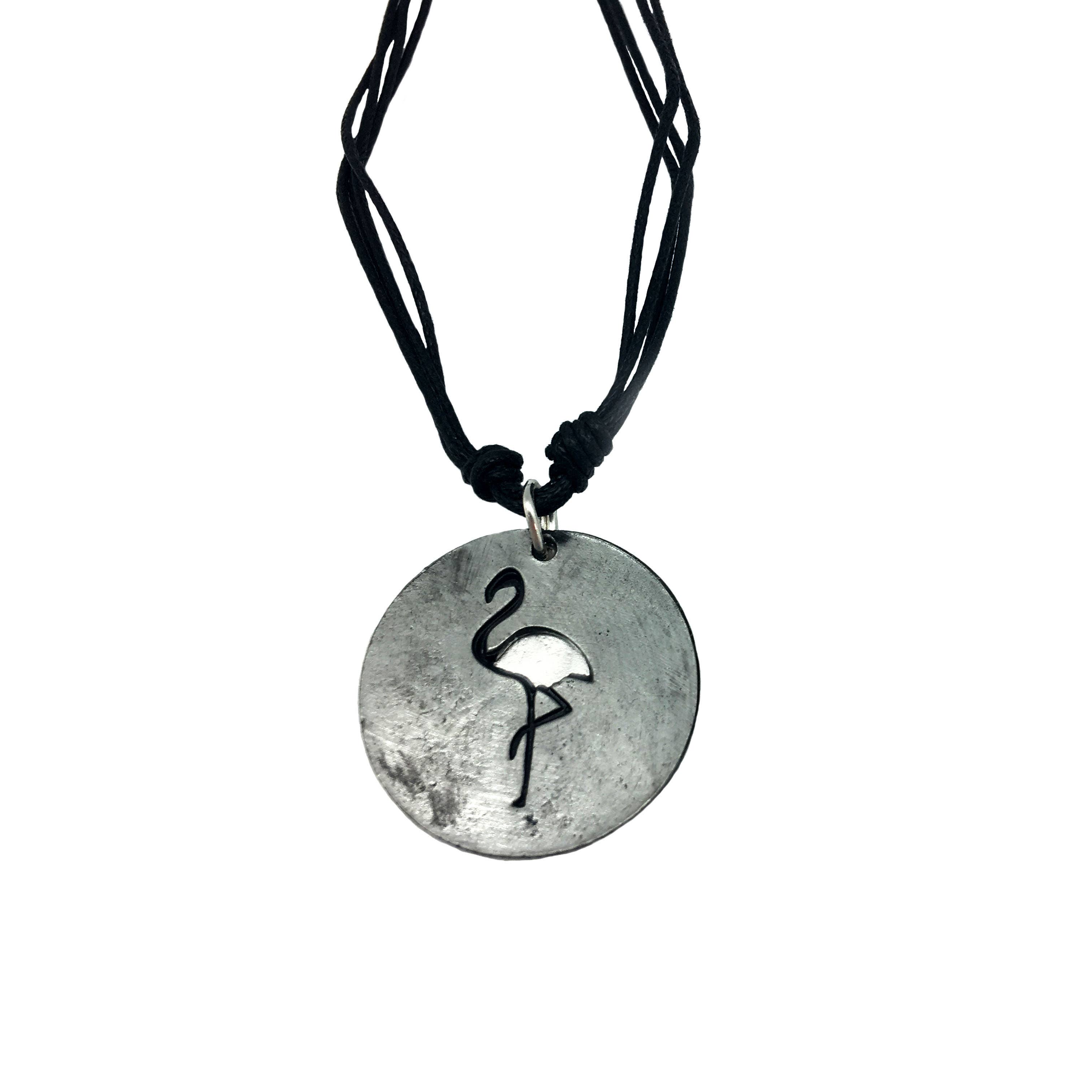 Pewter Necklace - Flamingo