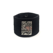 Leather Snap Bracelet - Bear in Mountains