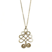Gold Plated Pendant Necklace - Curly Loops