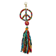 Aasha Bag Charm - Peace Sign & Tassel
