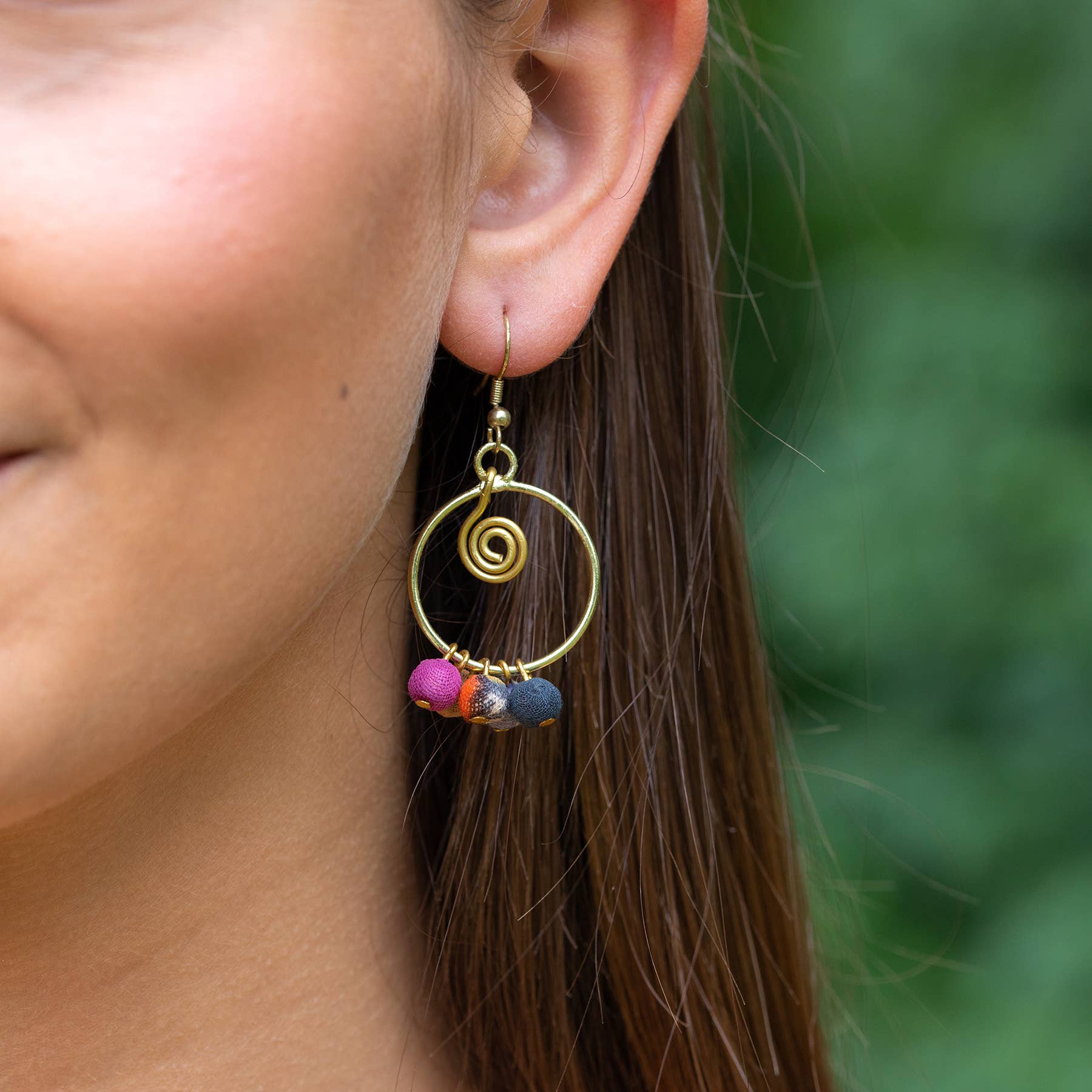 Aasha Spiral and Beads Earrings