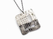 Pewter Necklace - Abstract Square Design