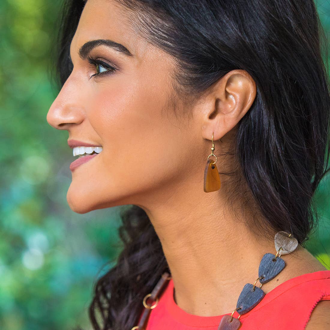 Omala Natural Beige Collection Earrings - Rounded Triangles